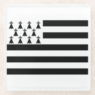 Dessous-de-verre En Verre Drapeau breton patriotique Dessous de verre en ver