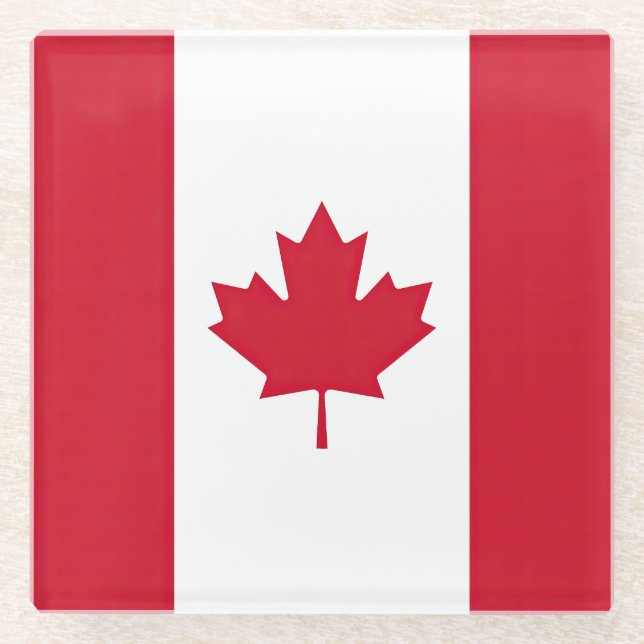 Dessous-de-verre En Verre Drapeau Canada (Devant)