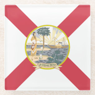 Dessous-de-verre En Verre Drapeau de Floride : L'état de soleil des Floridie