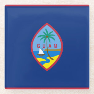 Dessous-de-verre En Verre Drapeau de Guam