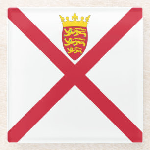 Dessous-de-verre En Verre Drapeau de Jersey