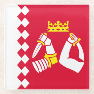 Dessous-de-verre En Verre Drapeau de la Carélie du Nord