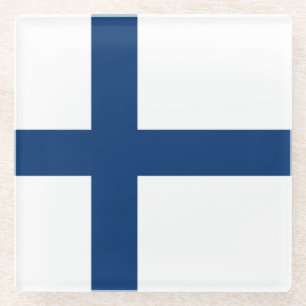 Dessous-de-verre En Verre Drapeau de la Finlande