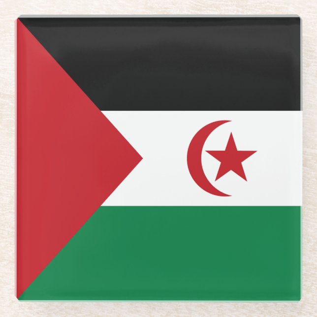 Dessous-de-verre En Verre Drapeau de la République démocratique arabe sahrao (Devant)