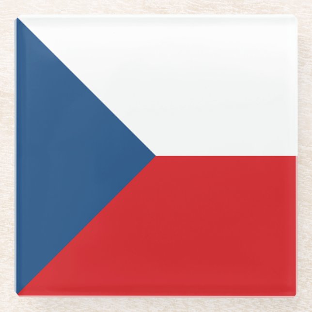 Dessous-de-verre En Verre Drapeau de la République tchèque (Devant)