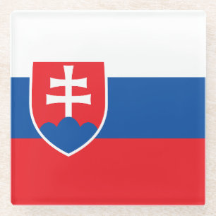 Dessous-de-verre En Verre Drapeau de la Slovaquie