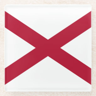 Dessous-de-verre En Verre Drapeau de l'Alabama