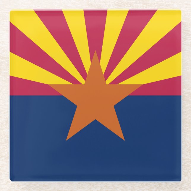Dessous-de-verre En Verre Drapeau de l'Arizona (Devant)