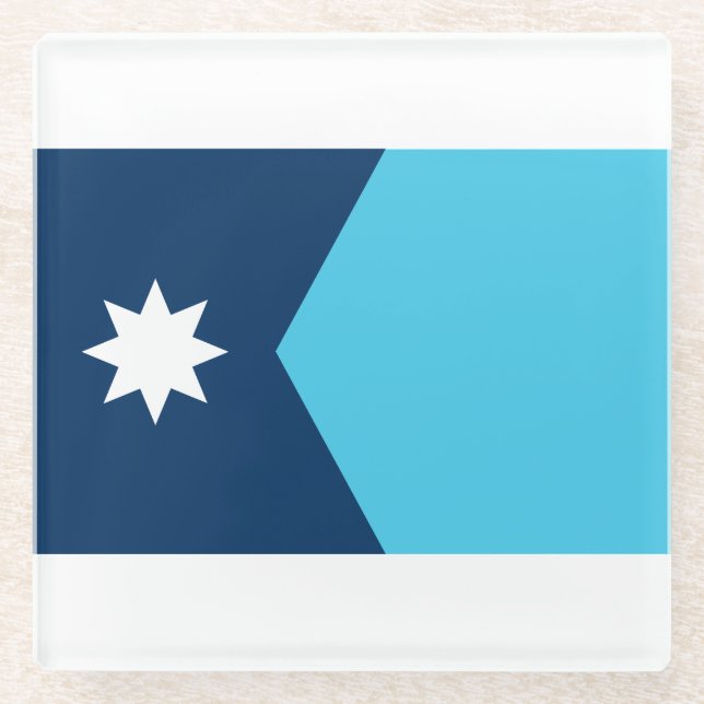 Dessous-de-verre En Verre Drapeau de l'État du Minnesota (Devant)