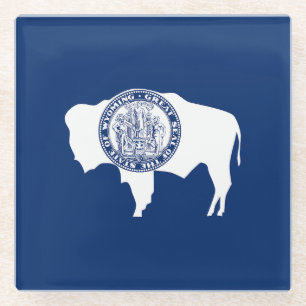 Dessous-de-verre En Verre Drapeau de l'État du Wyoming