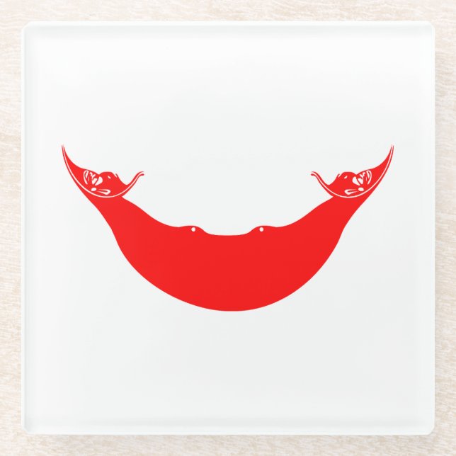 Dessous-de-verre En Verre Drapeau de l'île de Pâques (Devant)