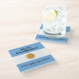 Dessous-de-verre En Verre Drapeau de l'indépendance de l'Argentine