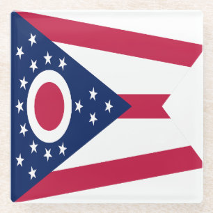 Dessous-de-verre En Verre Drapeau de l'Ohio