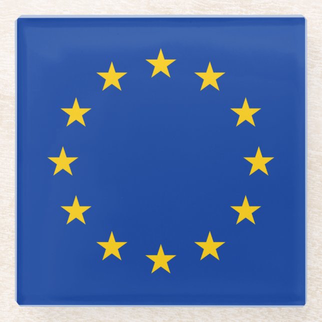 Dessous-de-verre En Verre Drapeau de l'Union européenne (Devant)