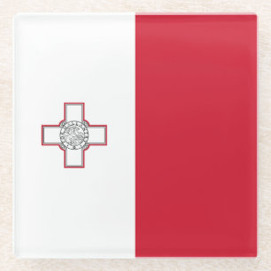 Dessous-de-verre En Verre Drapeau de Malte
