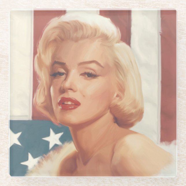 Dessous-de-verre En Verre Drapeau de Marilyn (Devant)