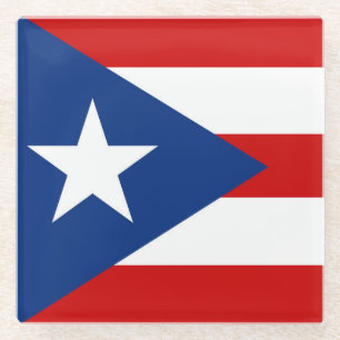 Dessous-de-verre En Verre Drapeau de Porto Rico