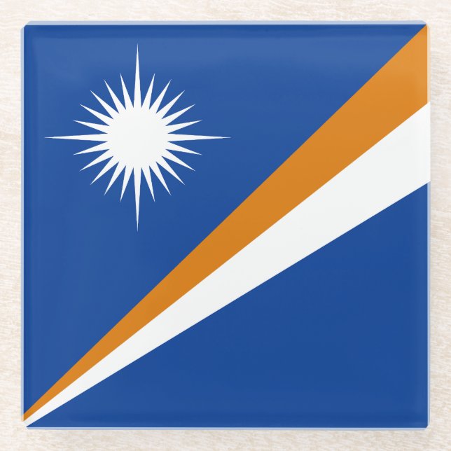Dessous-de-verre En Verre Drapeau des Îles Marshall (Devant)