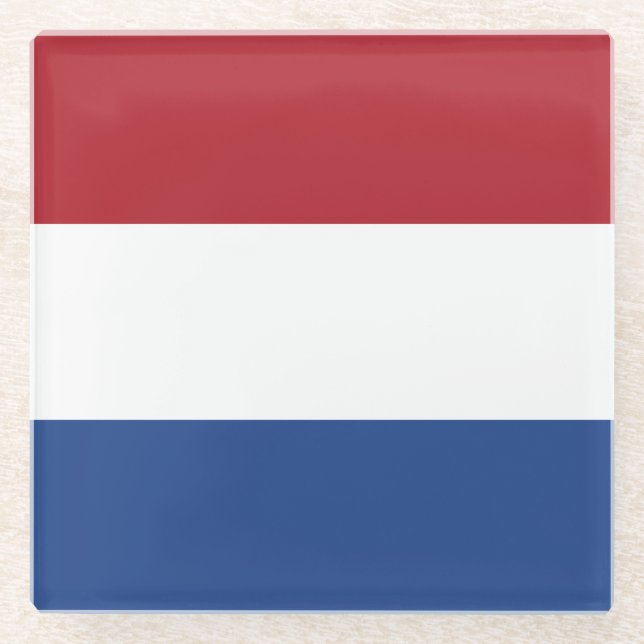 Dessous-de-verre En Verre Drapeau des Pays-Bas (Devant)