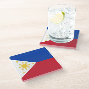 Dessous-de-verre En Verre drapeau des Philippines