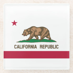 Dessous-de-verre En Verre Drapeau d'État de la République de Californie