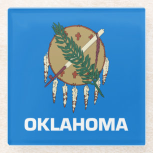 Dessous-de-verre En Verre Drapeau d'État de l'Oklahoma
