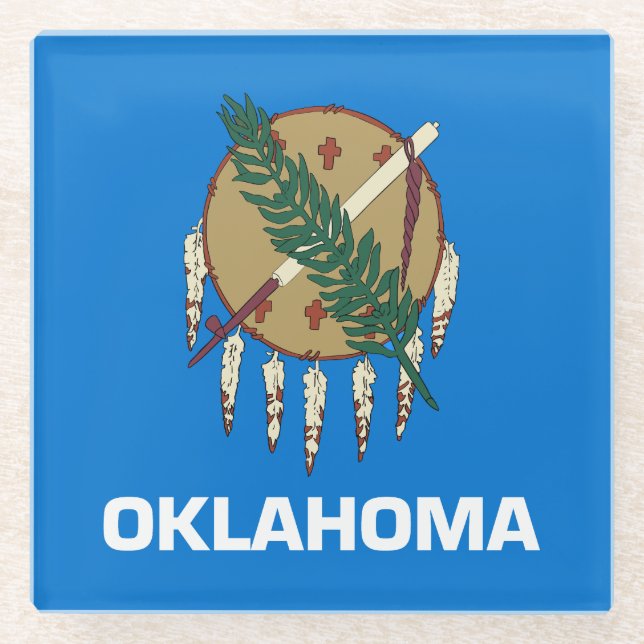 Dessous-de-verre En Verre Drapeau d'État de l'Oklahoma (Devant)