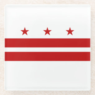 Dessous-de-verre En Verre Drapeau d'État de Washington DC
