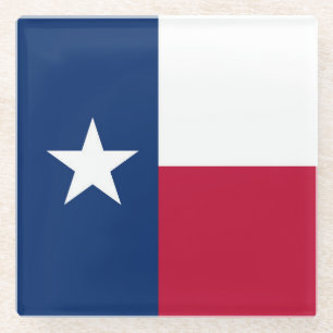 Dessous-de-verre En Verre Drapeau d'état du Texas - couleur authentique de