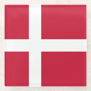 Dessous-de-verre En Verre Drapeau du Danemark