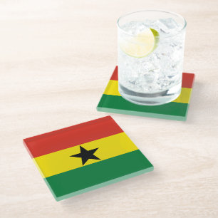 Dessous-de-verre En Verre Drapeau du Ghana