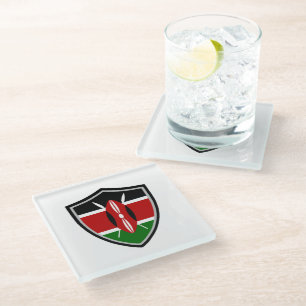 Dessous-de-verre En Verre Drapeau du Kenya