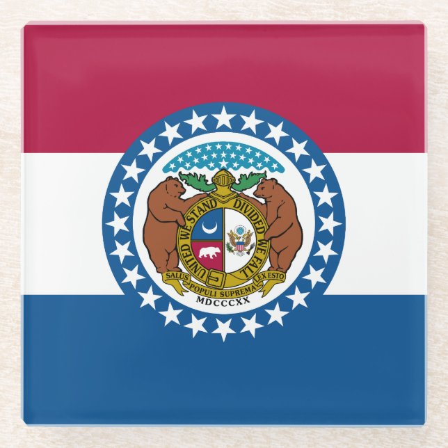 Dessous-de-verre En Verre Drapeau du Missouri (Devant)