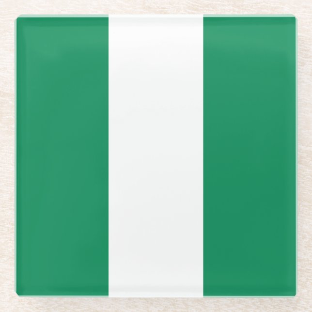 Dessous-de-verre En Verre Drapeau du Nigéria (Devant)