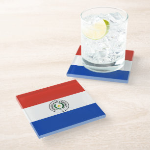 Dessous-de-verre En Verre Drapeau du Paraguay