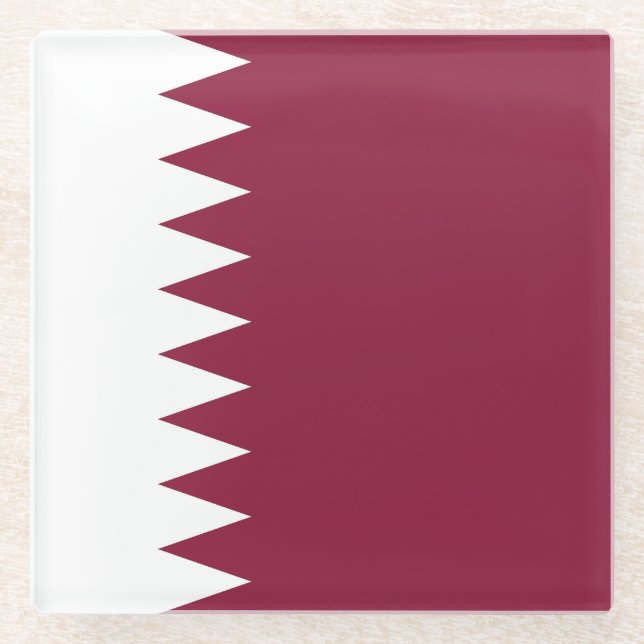 Dessous-de-verre En Verre Drapeau du Qatar (Devant)