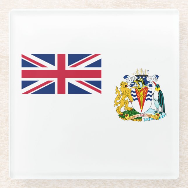 Dessous-de-verre En Verre Drapeau du Territoire antarctique britannique (Devant)