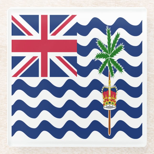 Dessous-de-verre En Verre Drapeau du Territoire britannique de l'océan Indie (Devant)