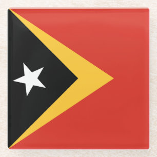 Dessous-de-verre En Verre Drapeau du Timor oriental