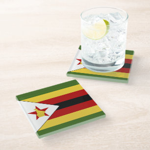 Dessous-de-verre En Verre drapeau du Zimbabwe