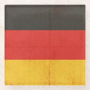 Dessous-de-verre En Verre Drapeau grunge de l'Allemagne