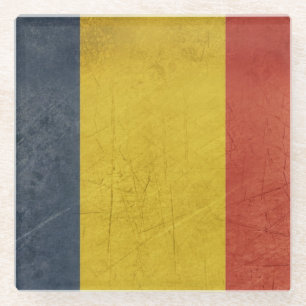Dessous-de-verre En Verre Drapeau grunge d'État souverain de la Roumanie