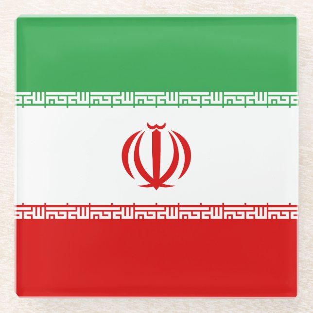 Dessous-de-verre En Verre Drapeau Iran (Devant)