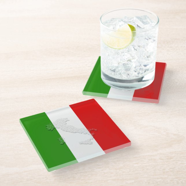 Dessous-de-verre En Verre Drapeau italien (Incliné)