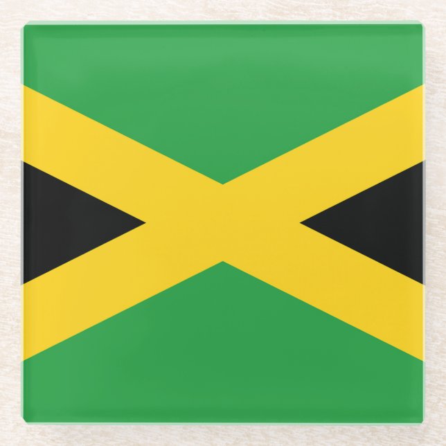 Dessous-de-verre En Verre Drapeau Jamaïque  (Devant)