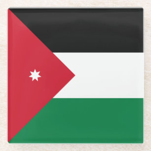 Dessous-de-verre En Verre Drapeau Jordanie