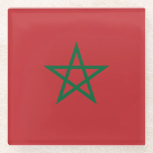 Dessous-de-verre En Verre Drapeau Maroc