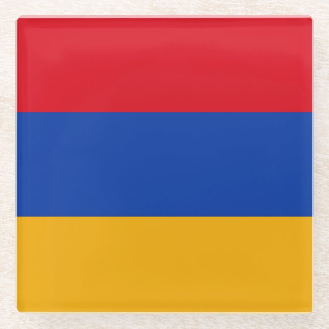 Dessous-de-verre En Verre Drapeau patriotique arménien (Devant)