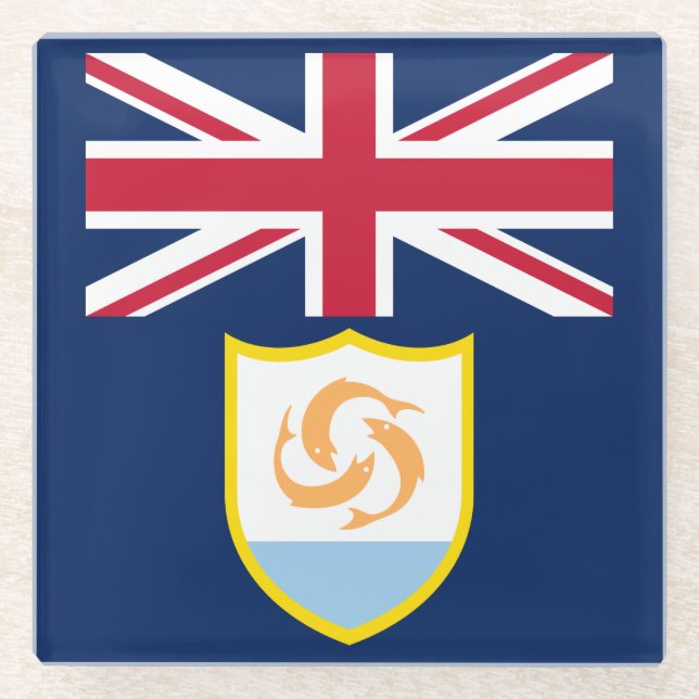 Dessous-de-verre En Verre Drapeau patriotique d'Anguilla (Devant)