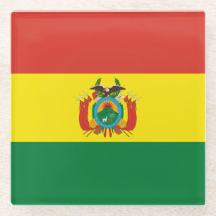 Dessous-de-verre En Verre Drapeau patriotique de Bolivie
